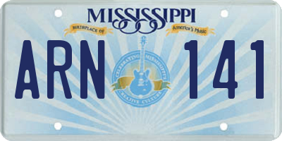 MS license plate ARN141