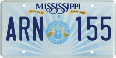 MS license plate ARN155