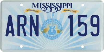 MS license plate ARN159