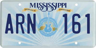 MS license plate ARN161