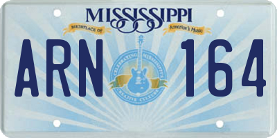 MS license plate ARN164