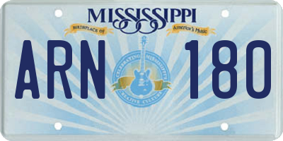 MS license plate ARN180