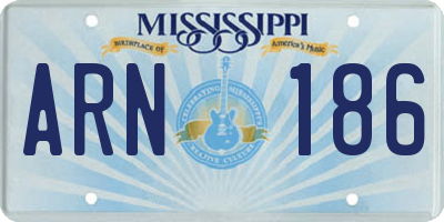 MS license plate ARN186
