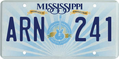 MS license plate ARN241