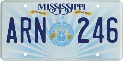 MS license plate ARN246