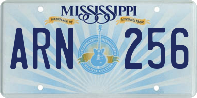 MS license plate ARN256
