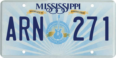 MS license plate ARN271