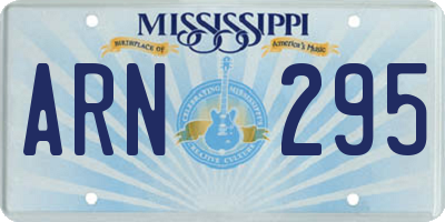 MS license plate ARN295