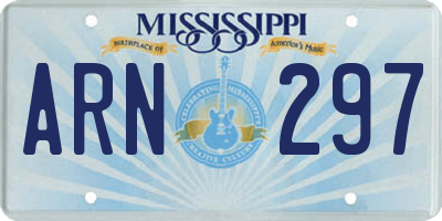 MS license plate ARN297