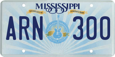 MS license plate ARN300