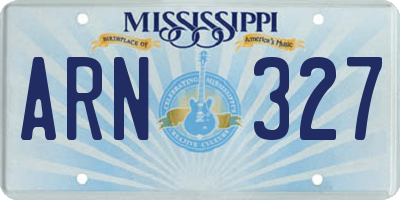 MS license plate ARN327