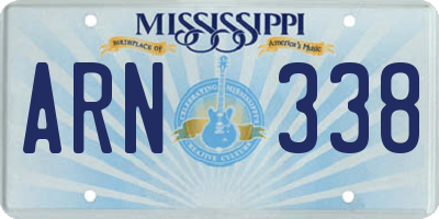 MS license plate ARN338