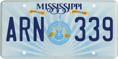 MS license plate ARN339