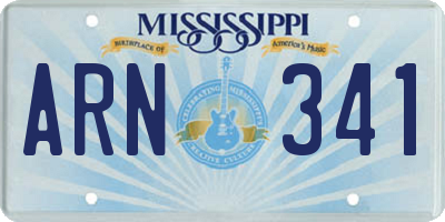MS license plate ARN341