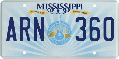 MS license plate ARN360