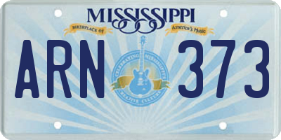 MS license plate ARN373