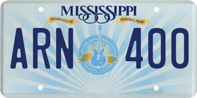 MS license plate ARN400