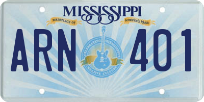 MS license plate ARN401