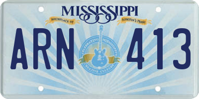 MS license plate ARN413
