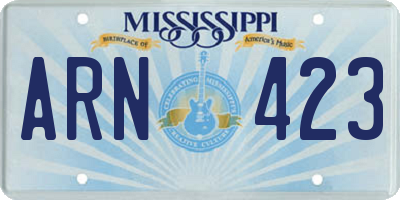 MS license plate ARN423