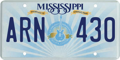 MS license plate ARN430