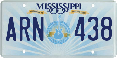 MS license plate ARN438