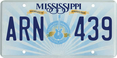MS license plate ARN439