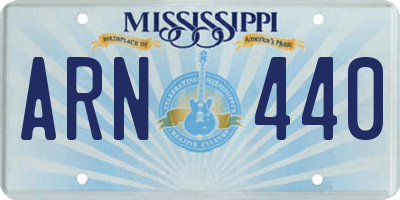 MS license plate ARN440