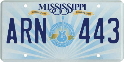 MS license plate ARN443