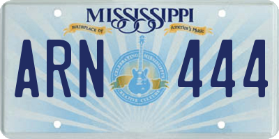 MS license plate ARN444