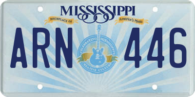 MS license plate ARN446
