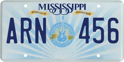 MS license plate ARN456
