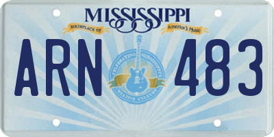 MS license plate ARN483