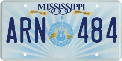MS license plate ARN484