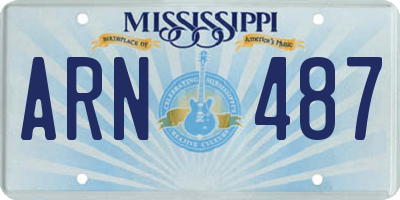 MS license plate ARN487