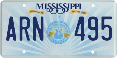 MS license plate ARN495
