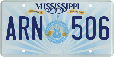 MS license plate ARN506