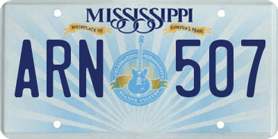 MS license plate ARN507