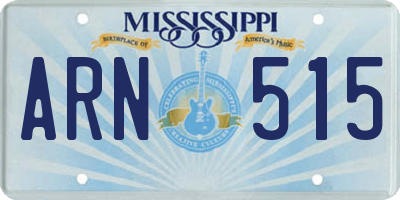 MS license plate ARN515
