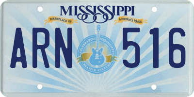 MS license plate ARN516