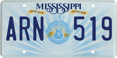 MS license plate ARN519