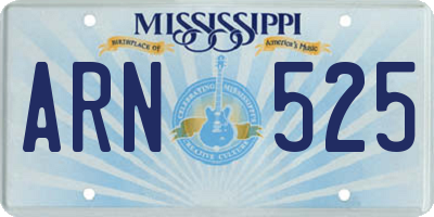 MS license plate ARN525