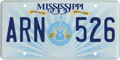 MS license plate ARN526