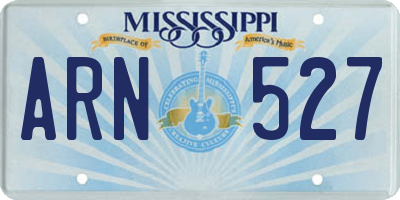MS license plate ARN527