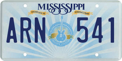 MS license plate ARN541
