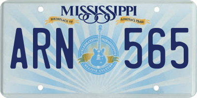 MS license plate ARN565