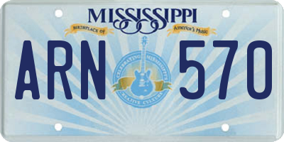 MS license plate ARN570