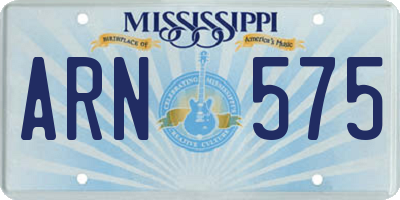 MS license plate ARN575