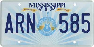 MS license plate ARN585