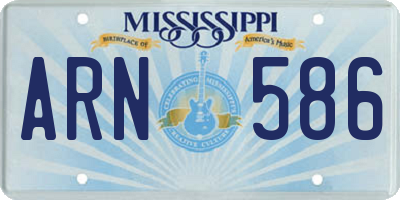 MS license plate ARN586